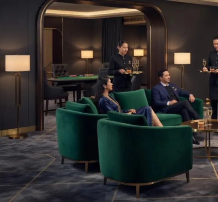 Ekskluzywna strefa VIP lounge z miękkim oświetleniem
